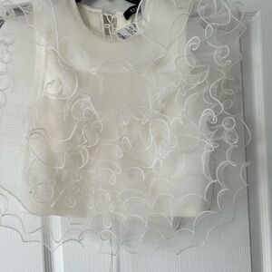 Elegant White Ruffled Top